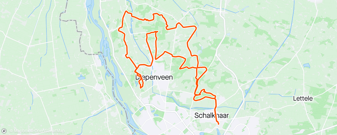 Map of the activity, Route Diepenveen 🟢
