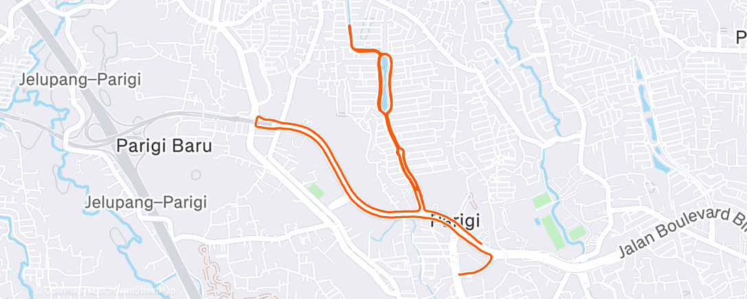Map of the activity, Morning Run