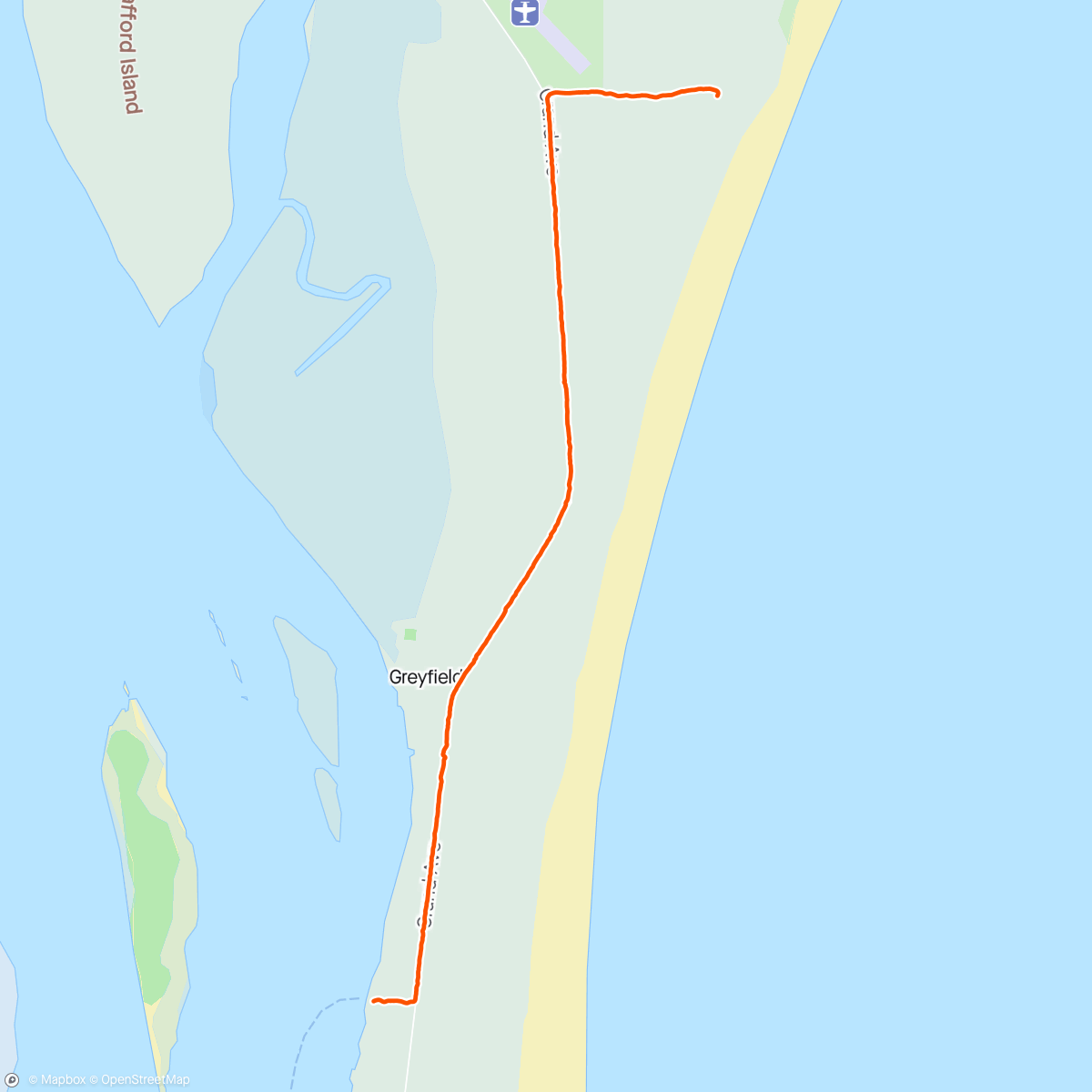Map of the activity, Hike back to Sea Camp
