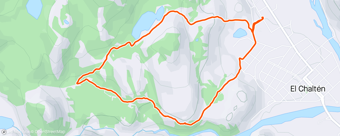 Map of the activity, Post climb dusk jog