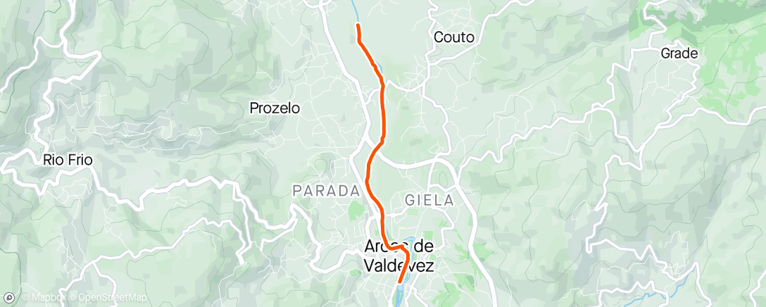 Map of the activity, Ecovia do Vez