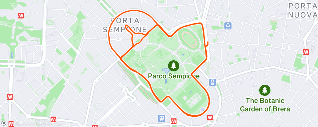 Map of the activity, Evening Run