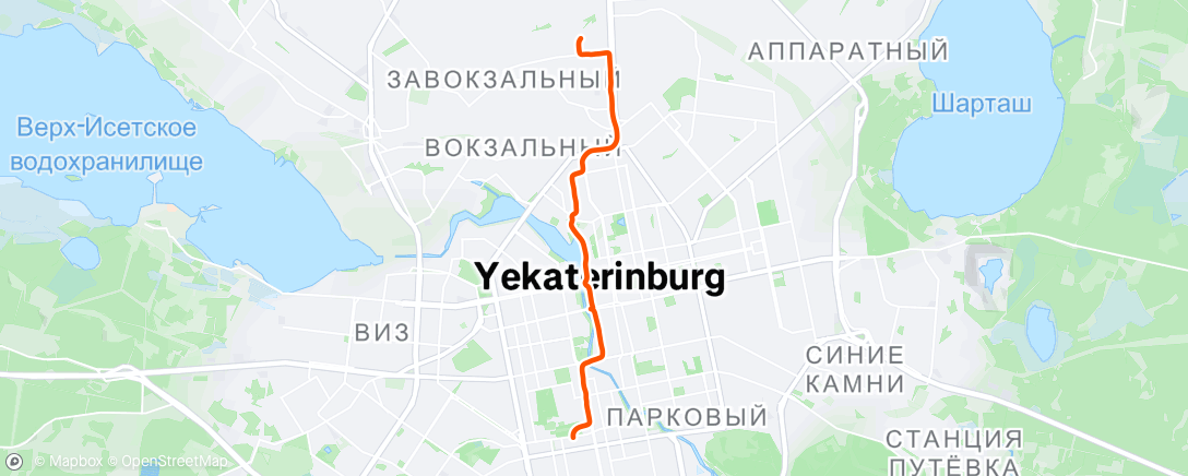 Map of the activity, Утренний забег