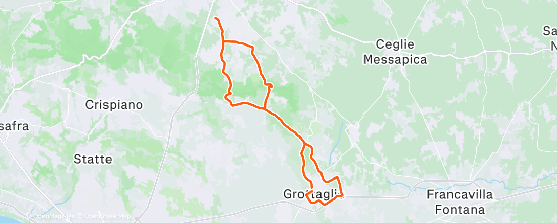 Map of the activity, Pedalata mattutina