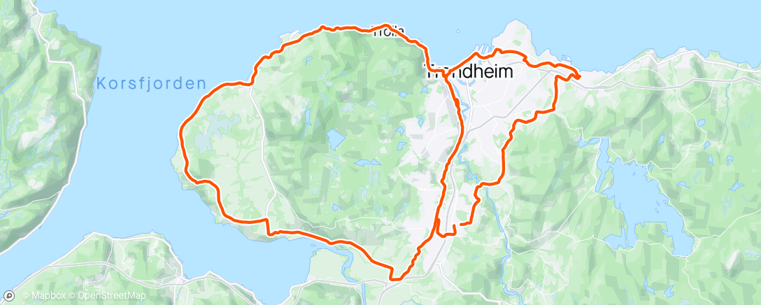 Map of the activity, Lørdagstur med Ranheim sykkel