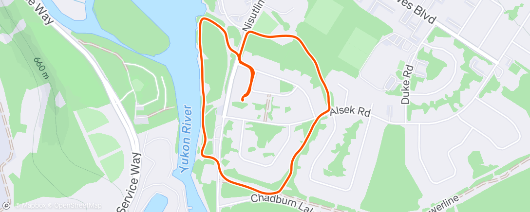 Map of the activity, Afternoon Workout