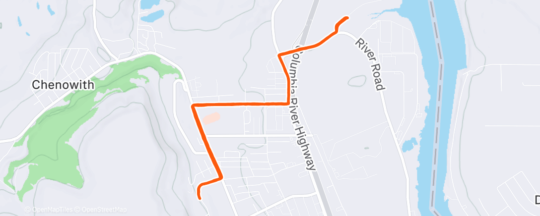 Map of the activity, Afternoon Run
