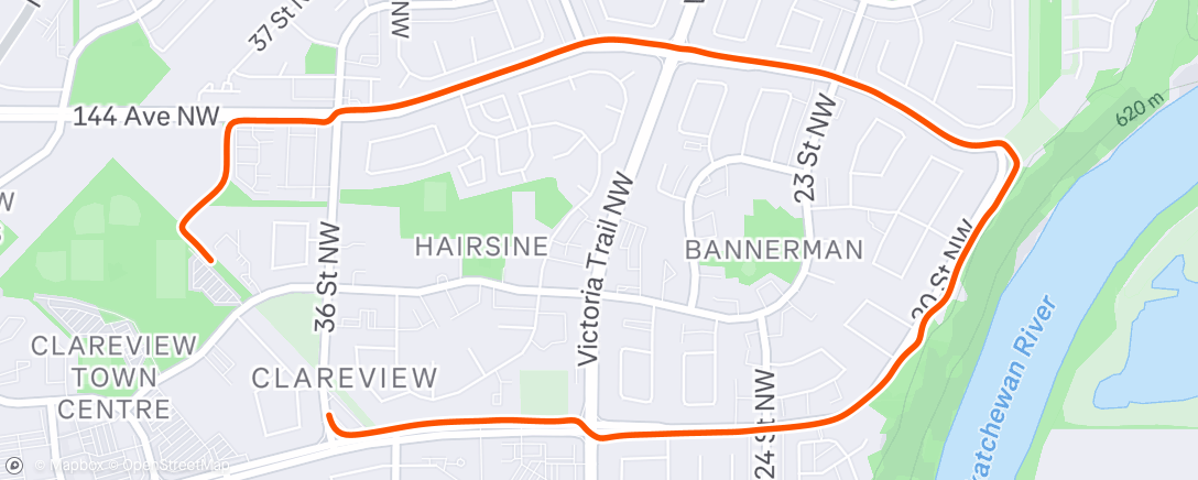 Map of the activity, Evening Run