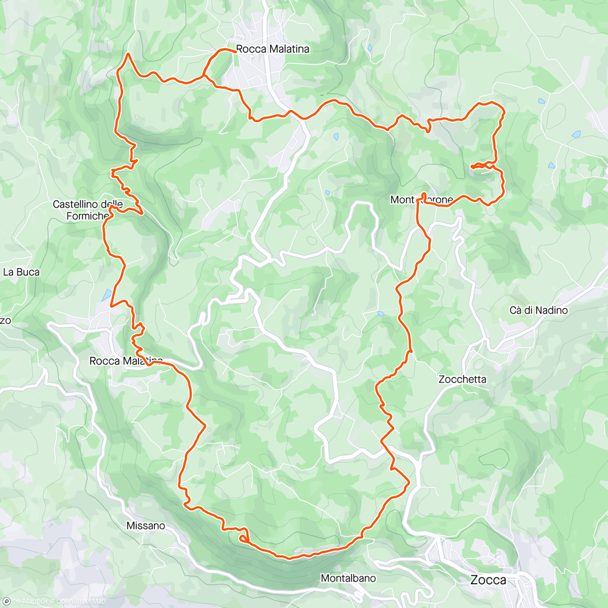 Map of the activity, Trail della Riva