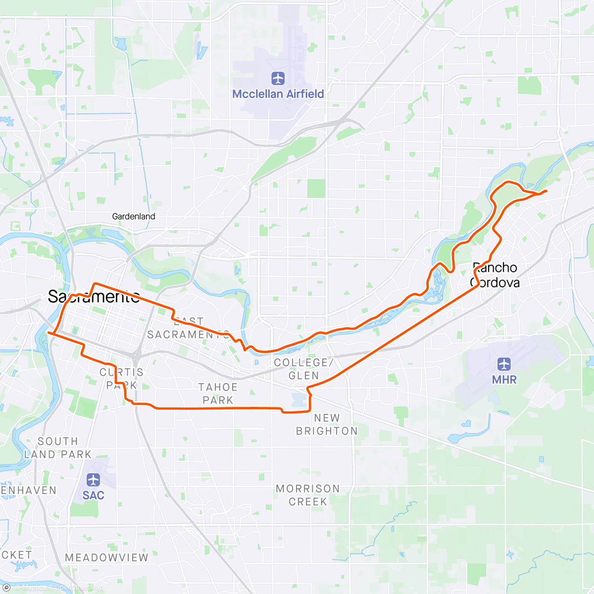 Map of the activity, Morning Ride - Zone 2