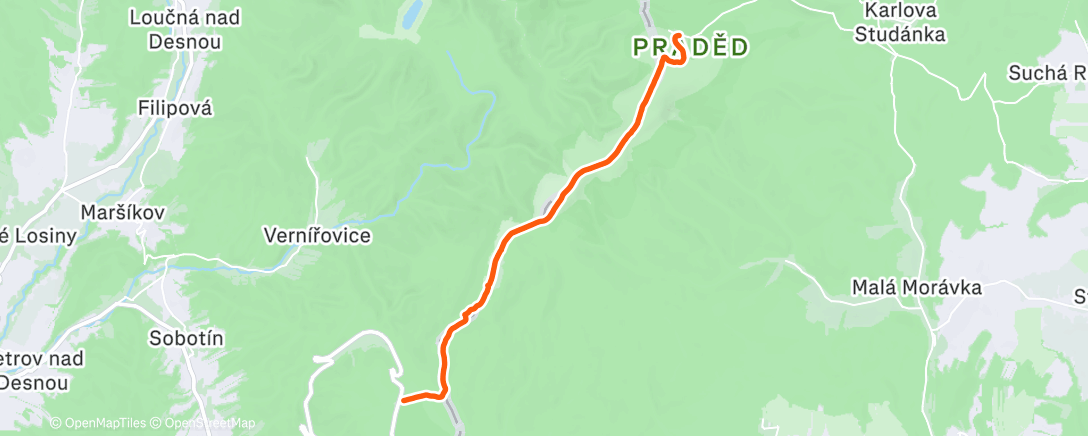 Map of the activity, Lunch Hike