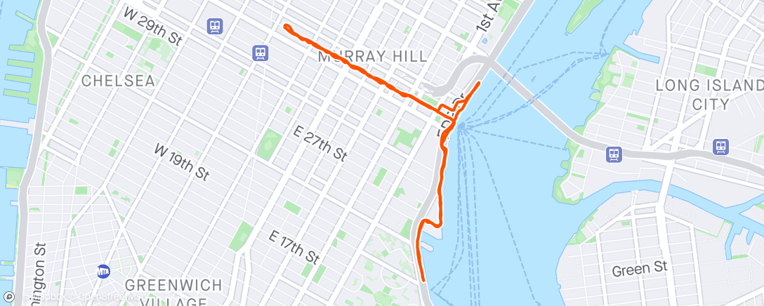 Mapa da atividade, Morning run NYC 🌅