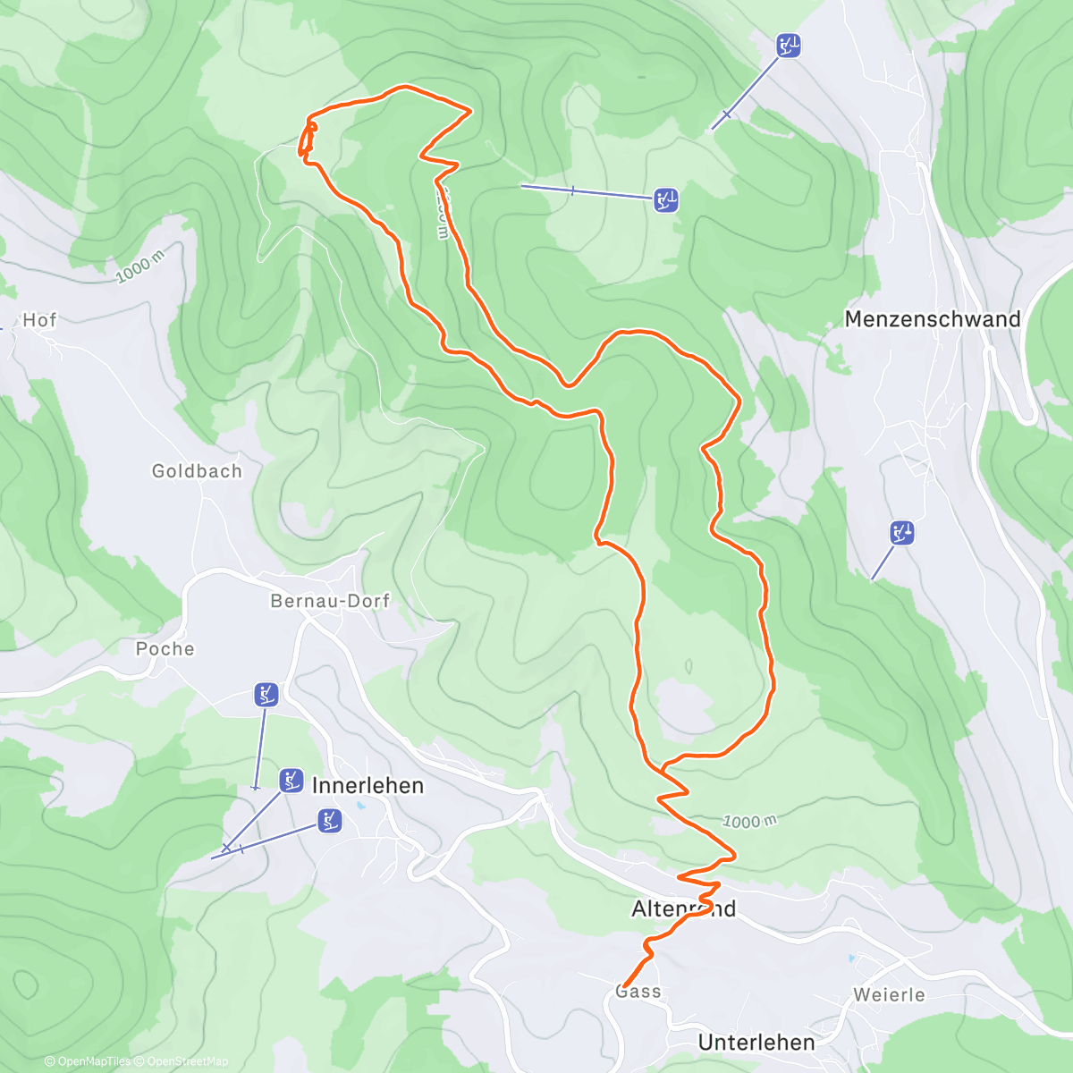 Map of the activity, Wanderung bei -5°