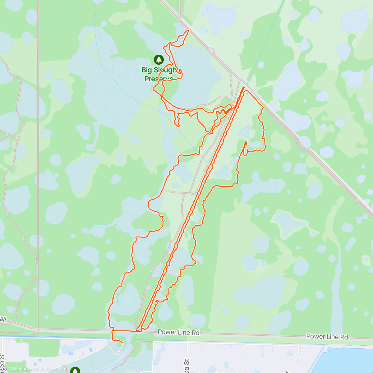Map of the activity, Myakkahatchee EBike w/hubby chasing