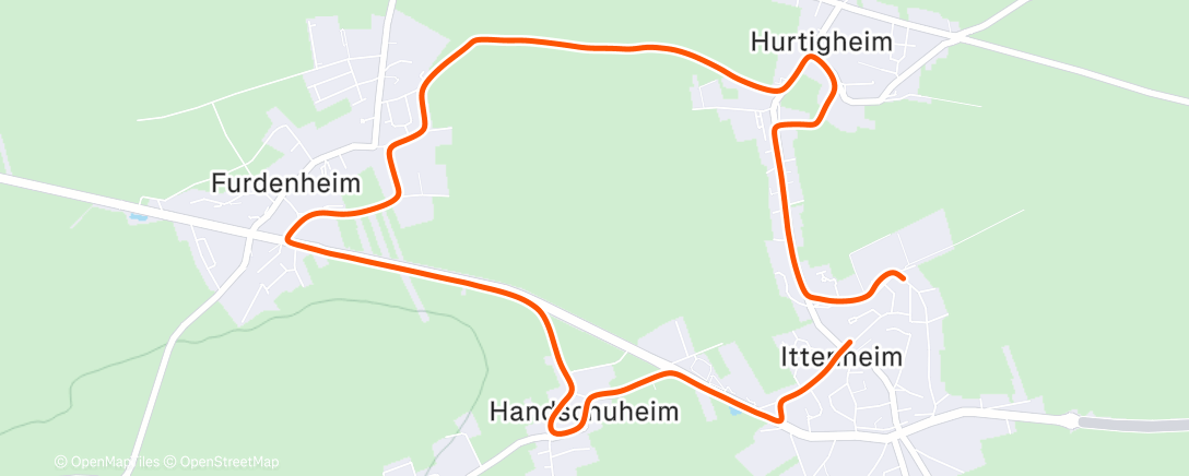Map of the activity, Course à pied dans l'après-midi