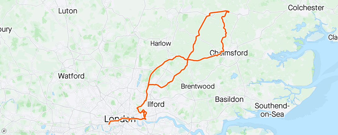 Mapa de la actividad (Ride London 2024)