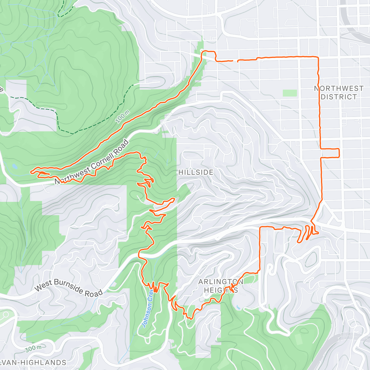 Map of the activity, Pittock & Washington Park