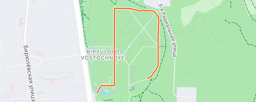 Map of the activity, Утренний забег