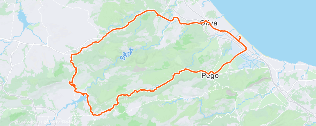 Map of the activity, Sortie vélo le matin