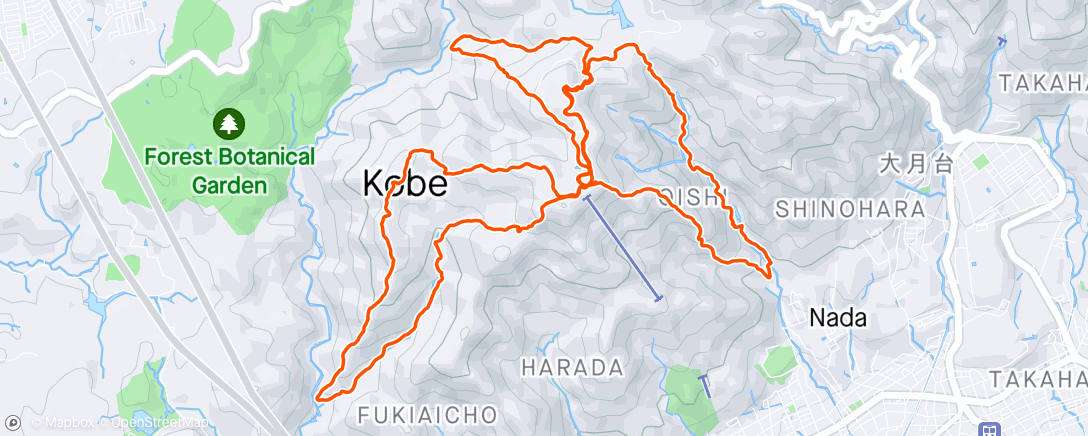 Map of the activity, KOBE TRAIL 15km