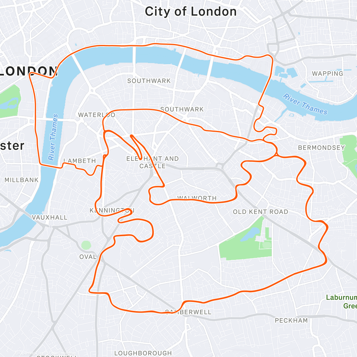 Map of the activity, Zwift - Surrey Hills in London