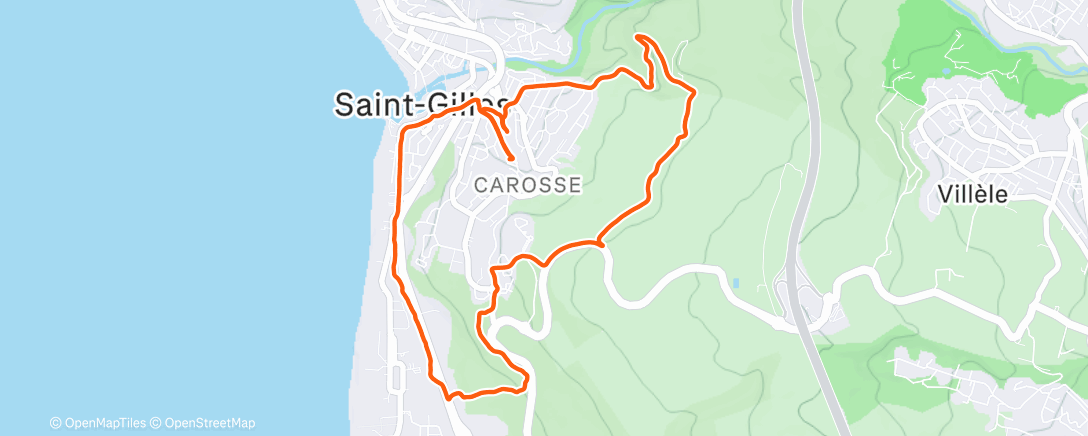 Map of the activity, Trail en soirée