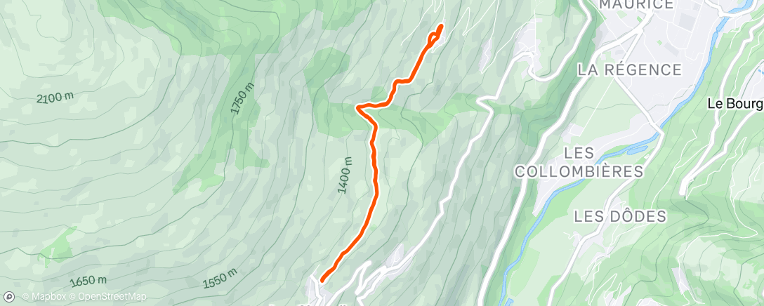 Map of the activity, Trail le matin