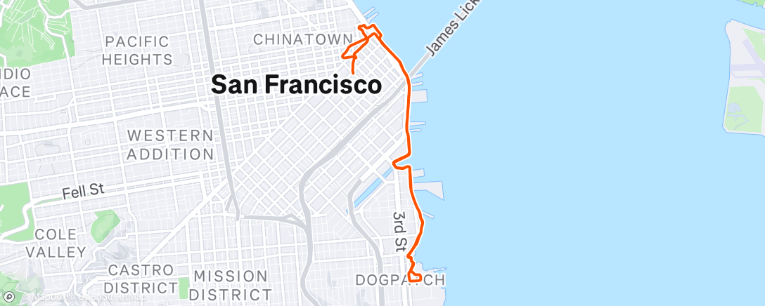 Map of the activity, Morning Run