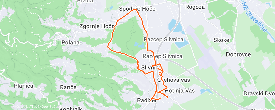 Map of the activity, Morning Run