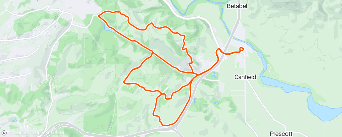 Map of the activity, Late lunch ride
