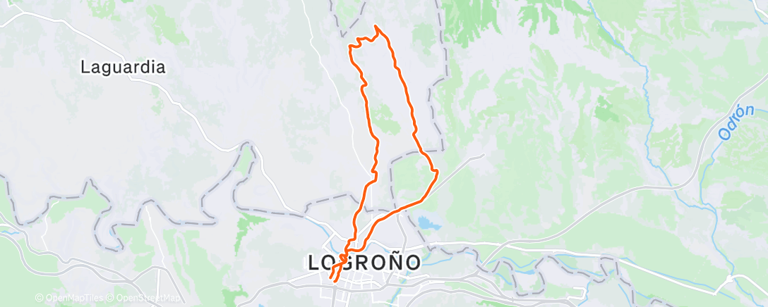 Карта физической активности (A Barriobusto desde Logroño por Oyón y Moreda en BTT)