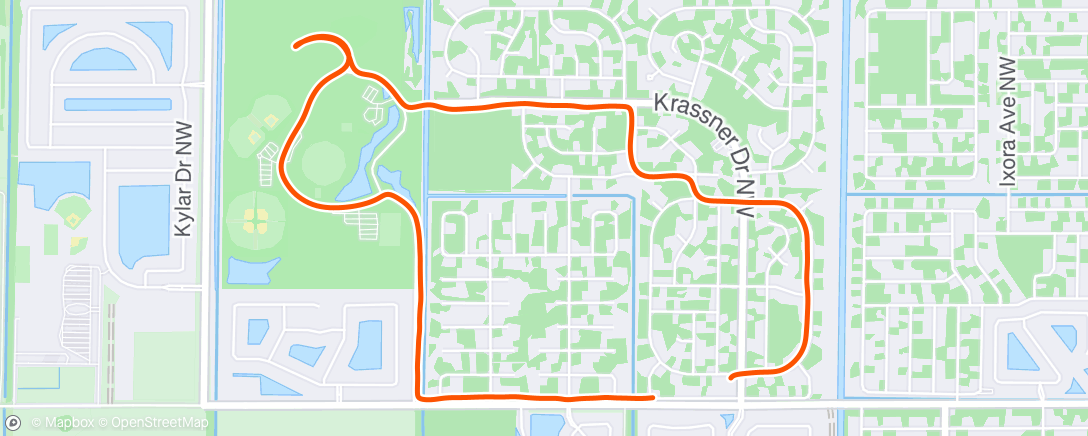 Map of the activity, Evening Run