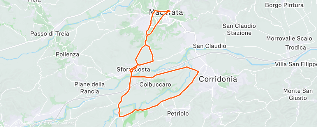 Map of the activity, Sbagliato strada a Macerata!?🤨e il garmin si vendica!?
