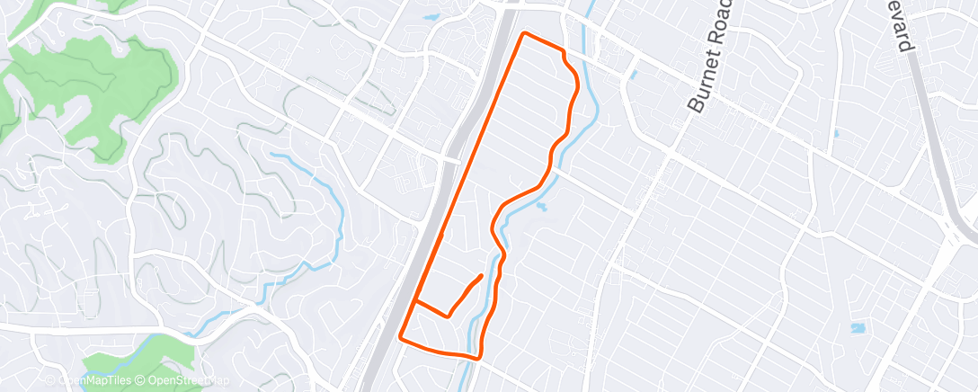 Map of the activity, Evening Run