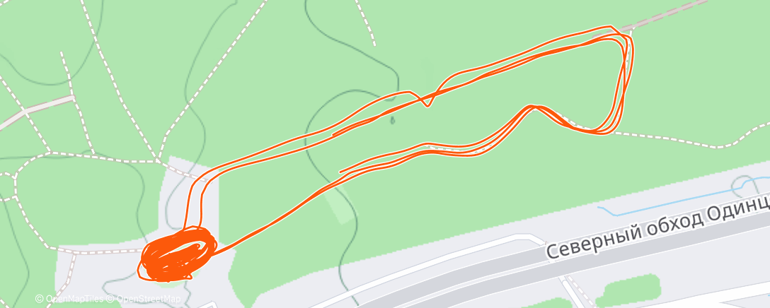 Карта физической активности (Северный лыжный заезд (вечер))