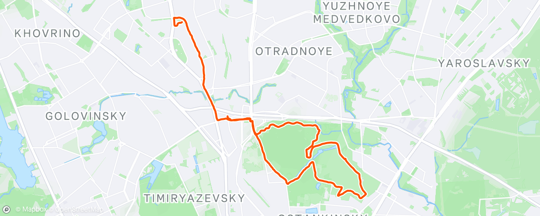 Map of the activity, Вечерний забег