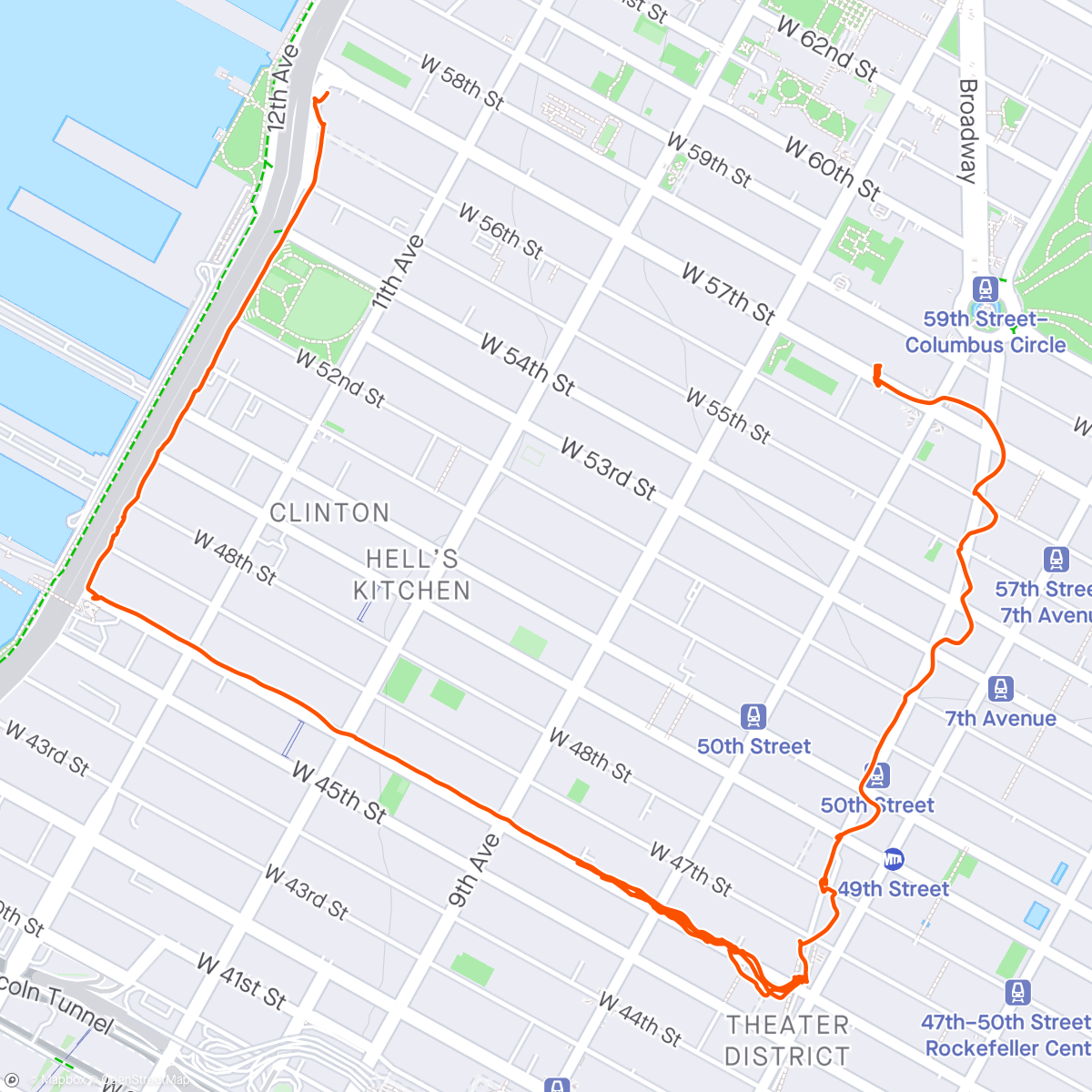 Map of the activity, Plogging run with NYRR