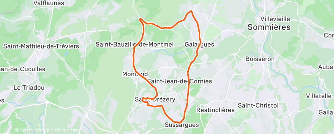 Map of the activity, Sortie vélo le matin