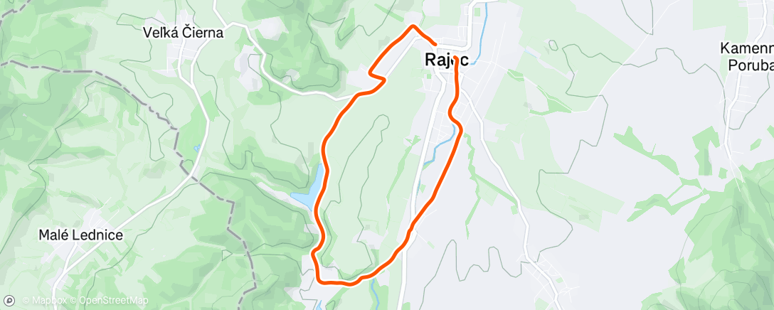 Map of the activity, Afternoon Run