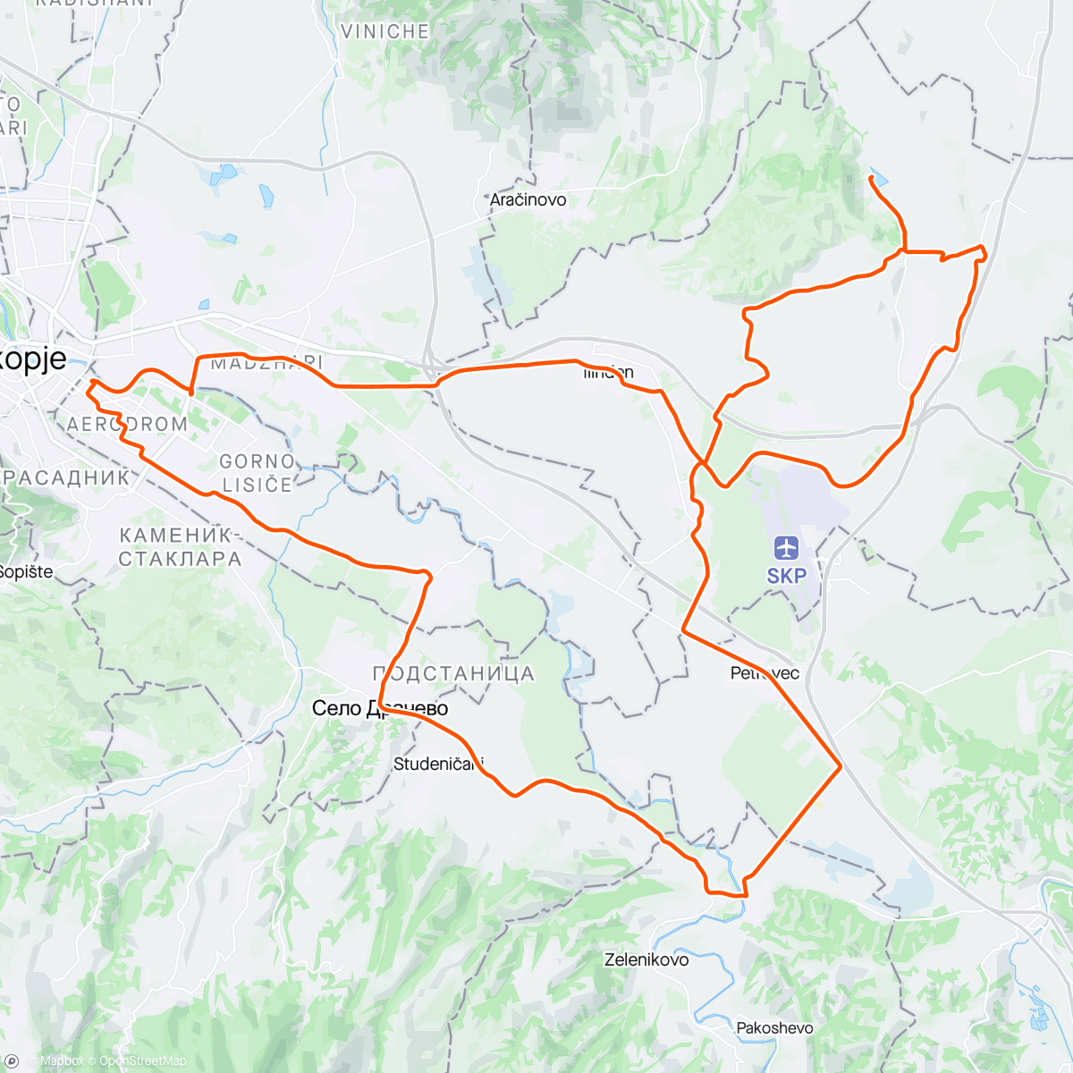 Map of the activity, Bucinci - Bunardzik - Roubaix