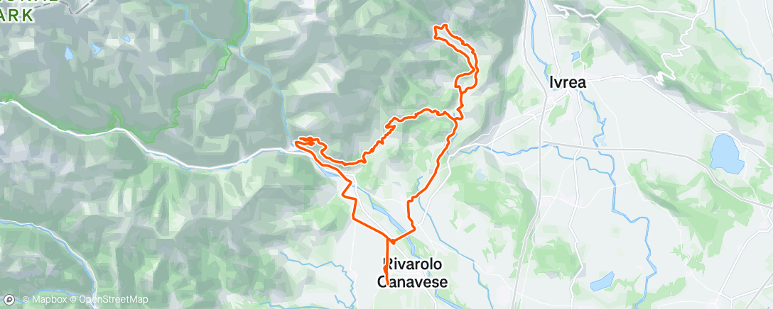 Map of the activity, Pedalata pomeridiana