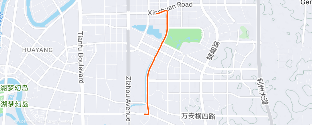 Map of the activity, 晨间跑步