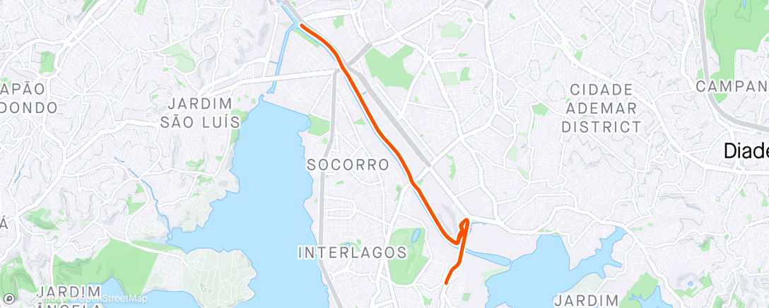 Map of the activity, ciclovia solo
