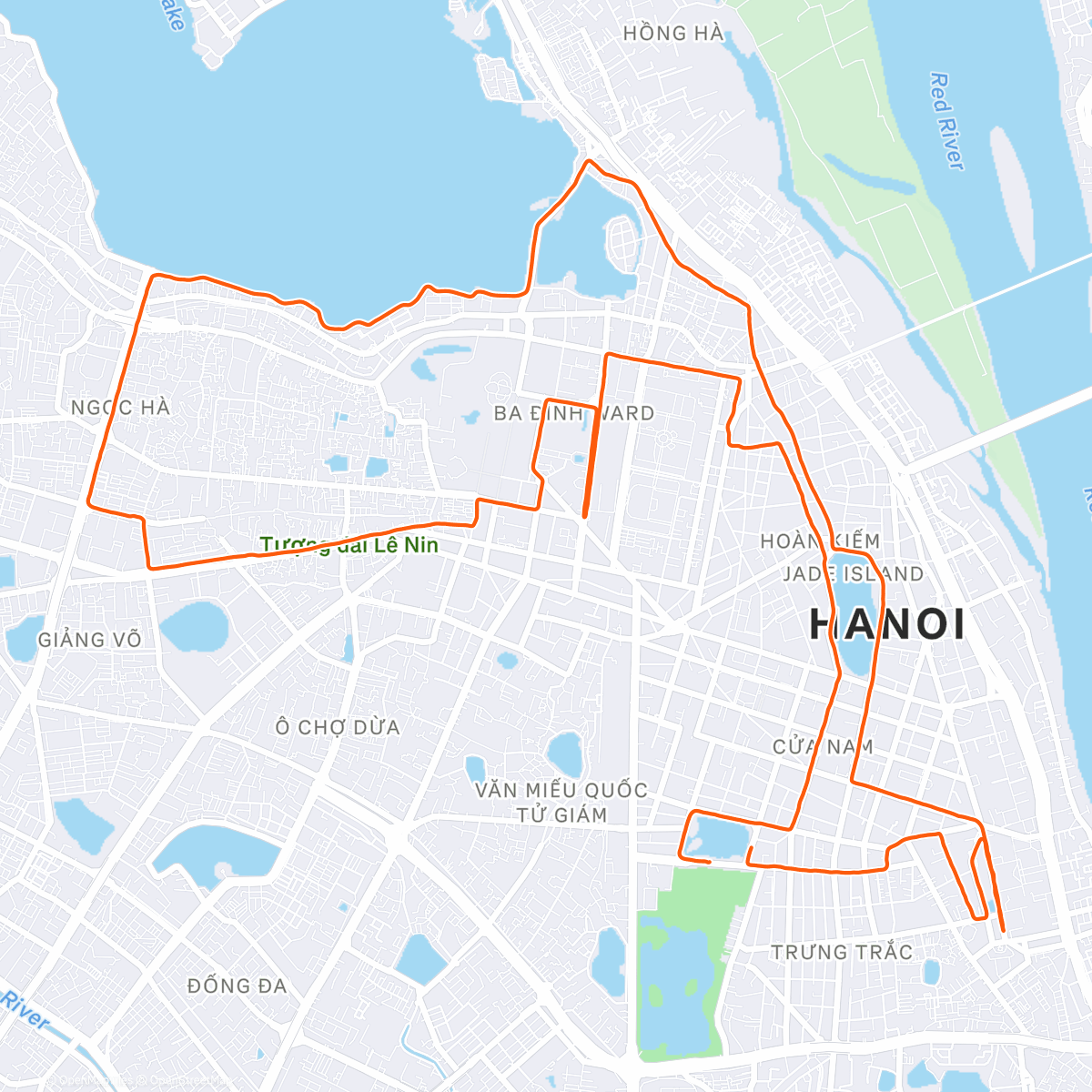 Map of the activity, Lauf am Morgen