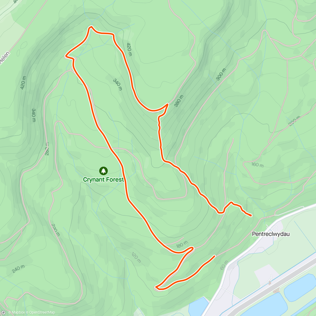 Map of the activity, Rheola national, track walk