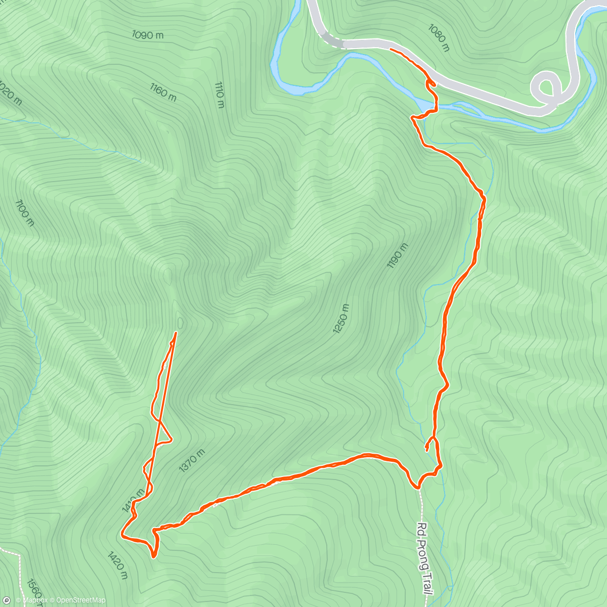 Map of the activity, Chimney Tops w/ Kylee