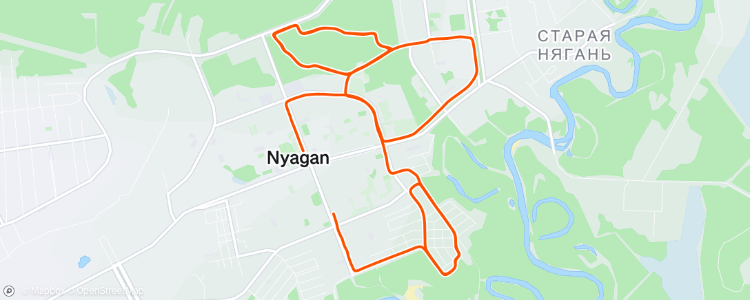 Map of the activity, Afternoon Run