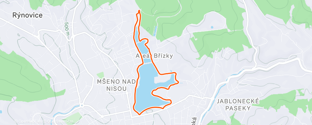 Mappa dell'attività Silvestrovský běh okolo 3 přehrad