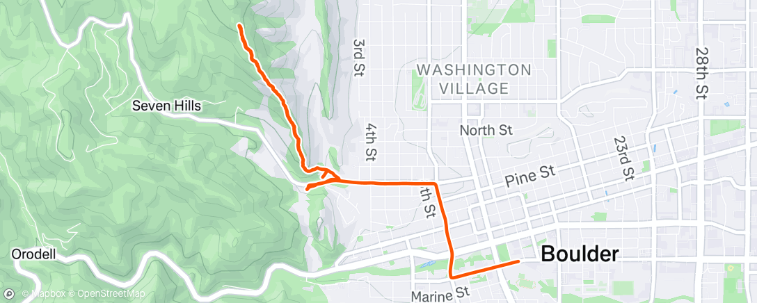 Map of the activity, Afternoon Hike