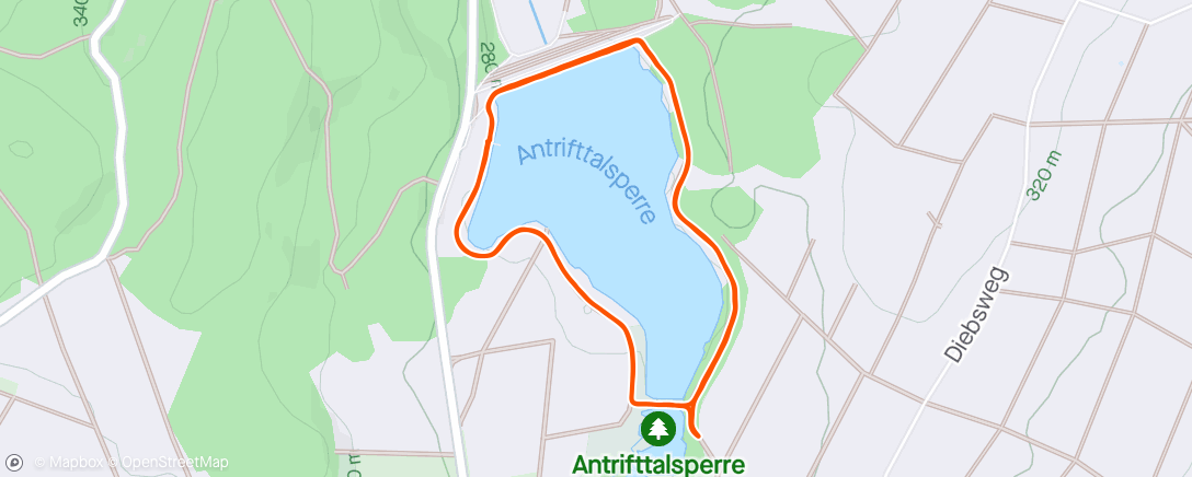 Map of the activity, 2x Umtheseerunning